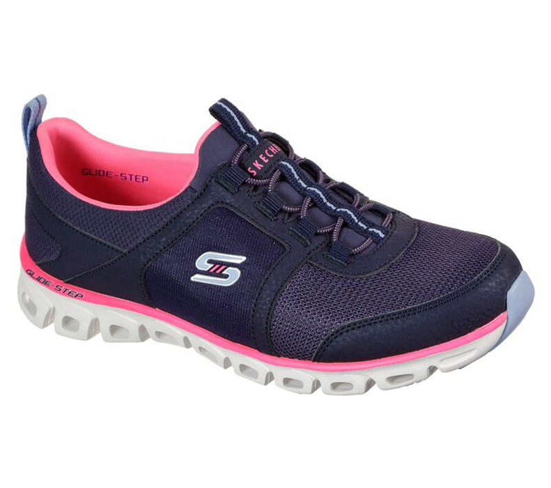 Skechers Dam Marinblå/Rosa Slip On - Glide Step - Soar Höga - Sverige (POGDL-1304)